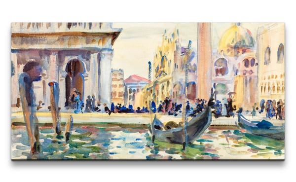 Remaster 120x60cm John Singer berühmtes Gemälde zeitlose Kunst Venedig Gondel Wunderschön
