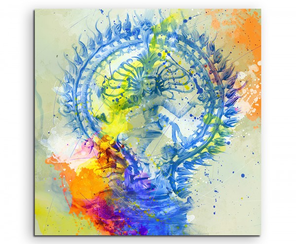 Hindu Goettin 60x60cm Aquarell Art Leinwandbild