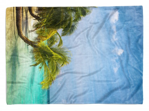 Handtuch Strandhandtuch Saunatuch Kuscheldecke mit Fotomotiv Sommer Sonne Palme