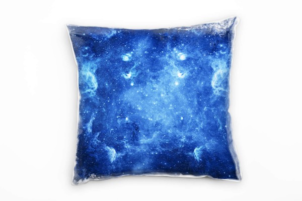 Abstrakt, Natur, blau, Sterne, Universum Deko Kissen 40x40cm für Couch Sofa Lounge Zierkissen
