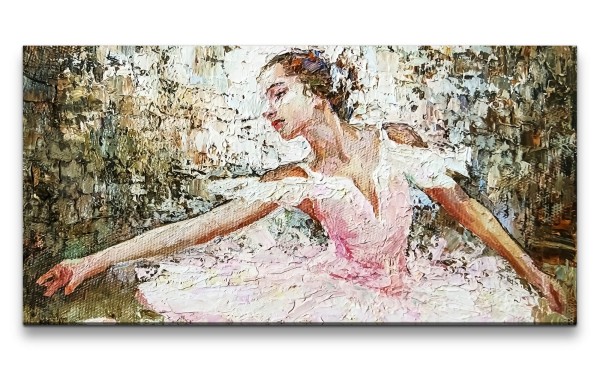 Leinwandbild 120x60cm Ballerina Ballett Junge Frauen Tänzerin Malerisch Kunstvoll