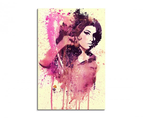 Amy Winehouse 90x60cm Aquarell Art Leinwandbild