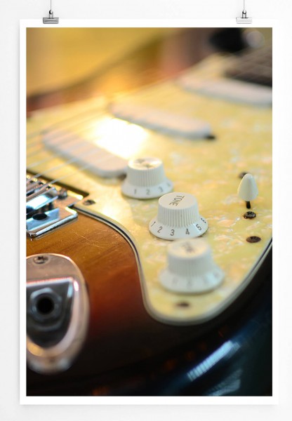 60x90cm Poster Künstlerische Fotografie  Elektrische Gitarre aus Holz