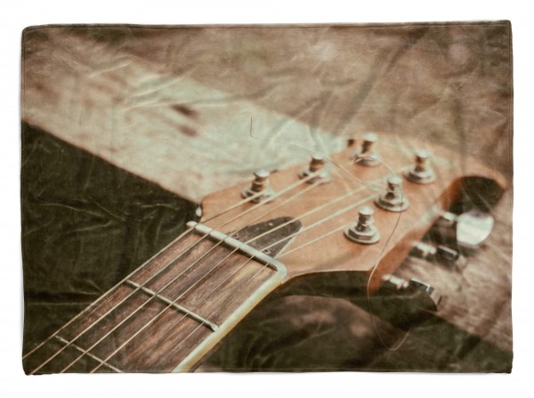Handtuch Strandhandtuch Saunatuch Kuscheldecke mit Fotomotiv Gitarre Gitarrensa
