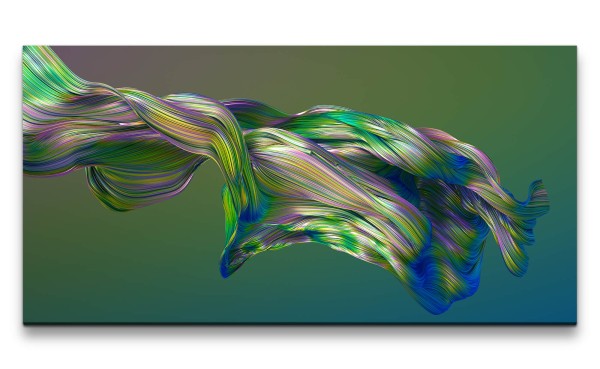 Leinwandbild 120x60cm 3d Art Grün Abstrakt Energie Modern Dekorativ