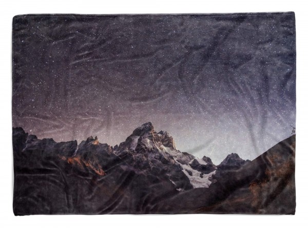 Handtuch Strandhandtuch Saunatuch Kuscheldecke mit Fotomotiv Berg Astrofotografie Sterne