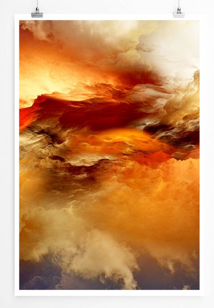Oranger Wolkenhimmel 60x90cm Poster