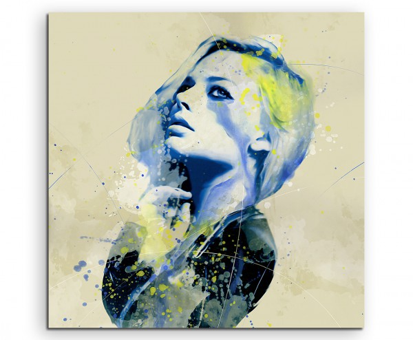 Margot Robbie II Aqua 60x60cm Wandbild Aquarell Art
