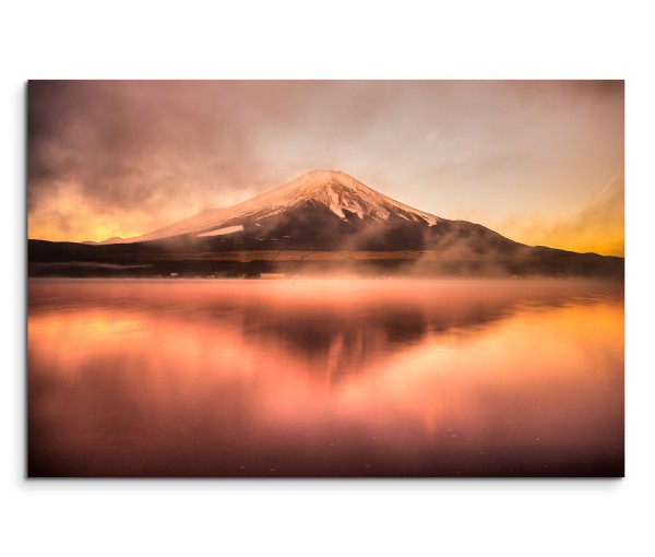 120x80cm Wandbild Fuji Vulkan See Spiegelung