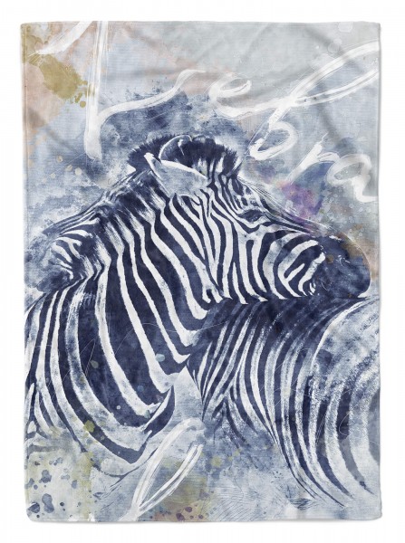 Handtuch Strandhandtuch Saunatuch Kuscheldecke SplashArt Tier Serie Kunstvoll Zebra II Mo