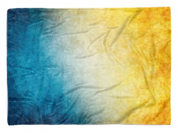 Handtuch Strandhandtuch Saunatuch Kuscheldecke mit Fotomotiv Abstrakt Farben Gelb Blau Sc