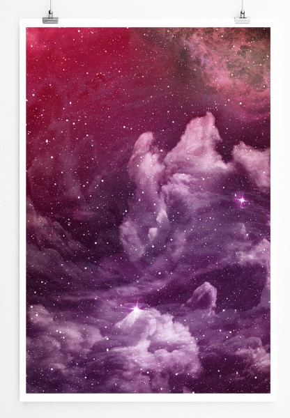 Naturfotografie  Violette Nebel und kosmischer Staub 60x90cm Poster