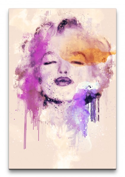 Marilyn Monroe Porträt Abstrakt Kunst Filmlegende Ikone Farbenfroh 60x90cm Leinwandbild