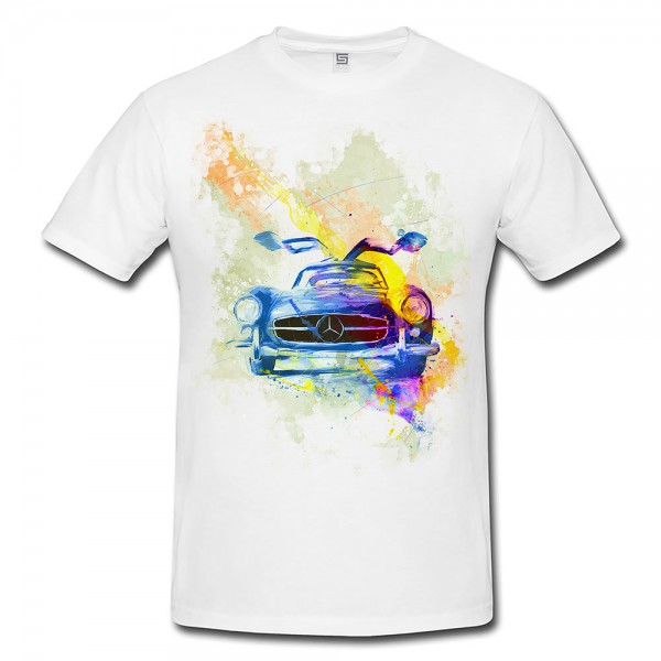 Mercedes SLS Oldtimer Herren T- Shirt , Stylisch aus Paul Sinus Aquarell Color