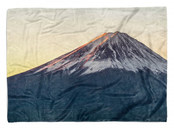 Handtuch Strandhandtuch Saunatuch Kuscheldecke mit Fotomotiv Fuji Vulkan Japan