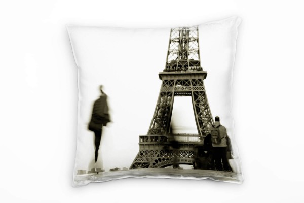künstlerische Fotografie, sepia, Eiffelturm, Paris Deko Kissen 40x40cm für Couch Sofa Lounge Zierkis