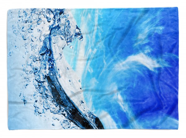 Handtuch Strandhandtuch Saunatuch Kuscheldecke mit Fotomotiv Wasser Himmel Blau