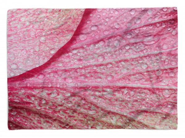 Handtuch Strandhandtuch Saunatuch Kuscheldecke mit Fotomotiv Wassertropfen Blüt