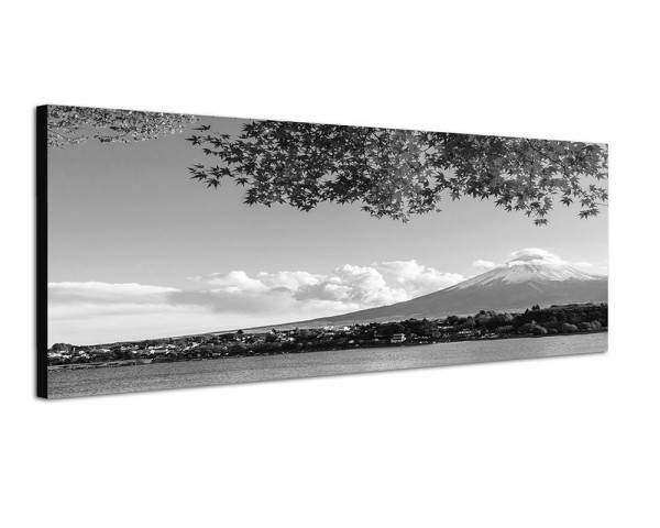 150x50cm Fuji Vulkan See Herbst Wolken