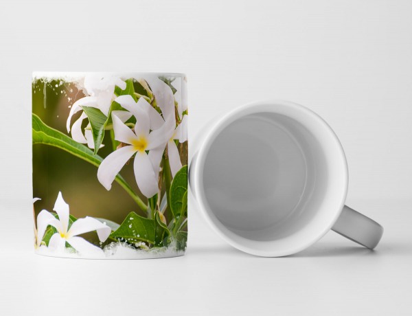 Tasse Geschenk weiße Blüten