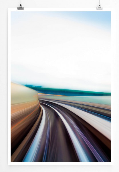 Dynamisches Bild einer Autobahn 60x90cm Poster