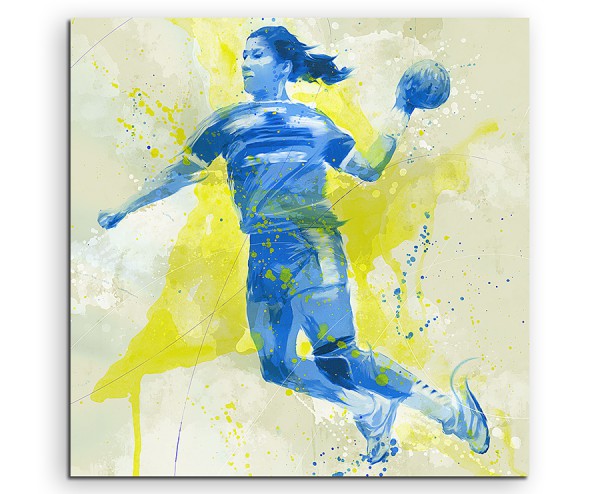 Handball I 60x60cm SPORTBILDER Paul Sinus Art Splash Art Wandbild Aquarell Art