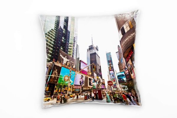 Urban und City, bunt, Times Square, New York Deko Kissen 40x40cm für Couch Sofa Lounge Zierkissen