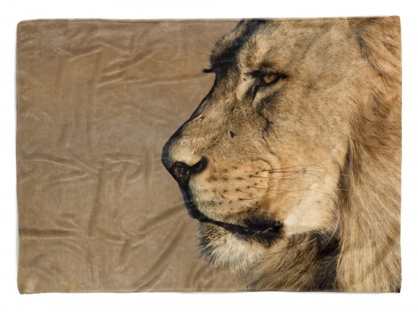 Handtuch Strandhandtuch Saunatuch Kuscheldecke mit Tiermotiv großer Löwe