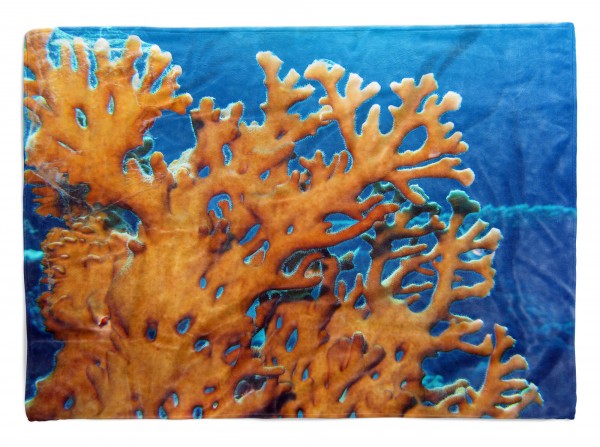 Handtuch Strandhandtuch Saunatuch Kuscheldecke mit Fotomotiv Koralle unter Wass