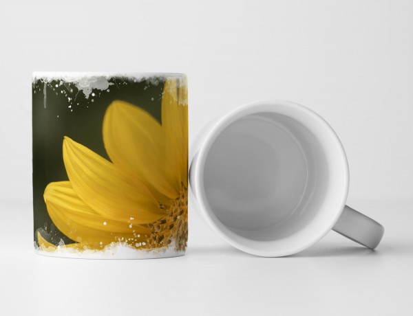 Tasse Geschenk Makro – Sonnenblumenblüte