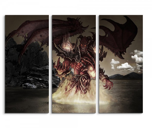 Burning Demon Fantasy Art 3x90x40cm