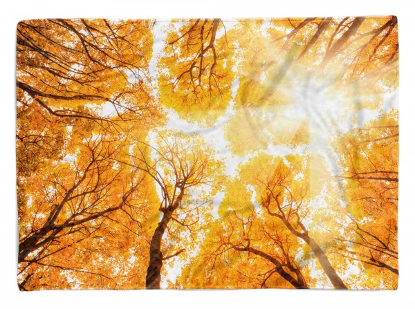 Handtuch Strandhandtuch Saunatuch Kuscheldecke mit Fotomotiv Bäume Herbst Herbs