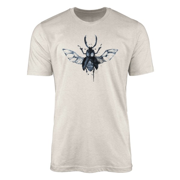 Herren Shirt 100% Bio-Baumwolle T-Shirt Aquarell Motiv Käfer Insekt Farbe Nachhaltig Organic Ökomod