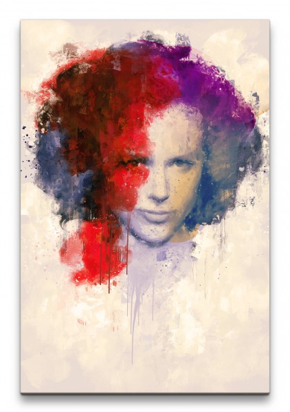 Nicole Kidman Porträt Abstrakt Kunst Schauspielerin Rot Farbe 60x90cm Leinwandbild