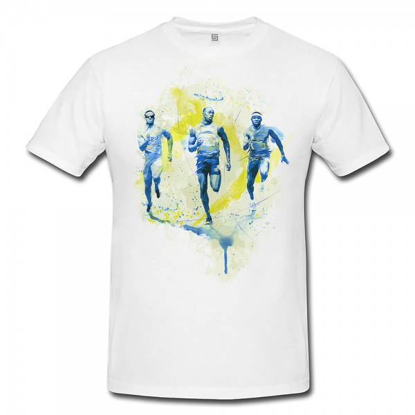 Running II Premium Herren und Damen T-Shirt Motiv aus Paul Sinus Aquarell