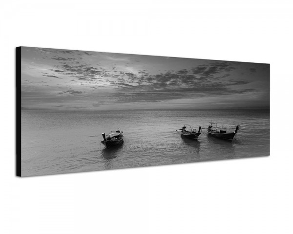 150x50cm Thailand Strand Meer Boote Abend