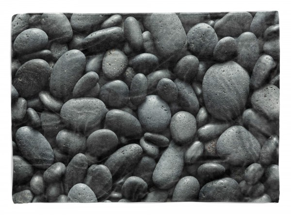 Handtuch Strandhandtuch Saunatuch Kuscheldecke mit Fotomotiv Schwarze runde Ste
