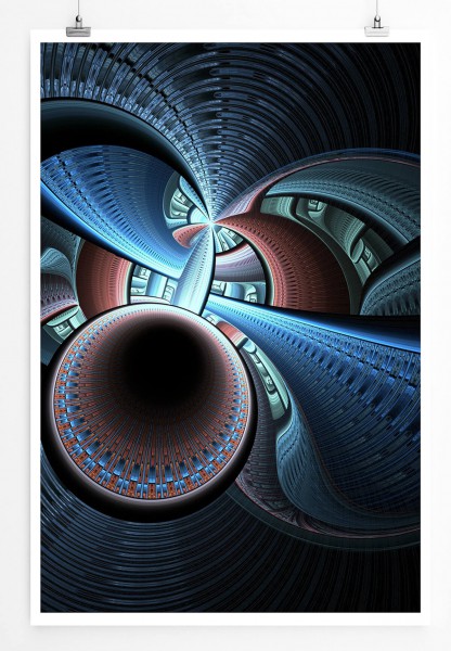 60x90cm Digitale Grafik Poster Endlose Spirallandschaft