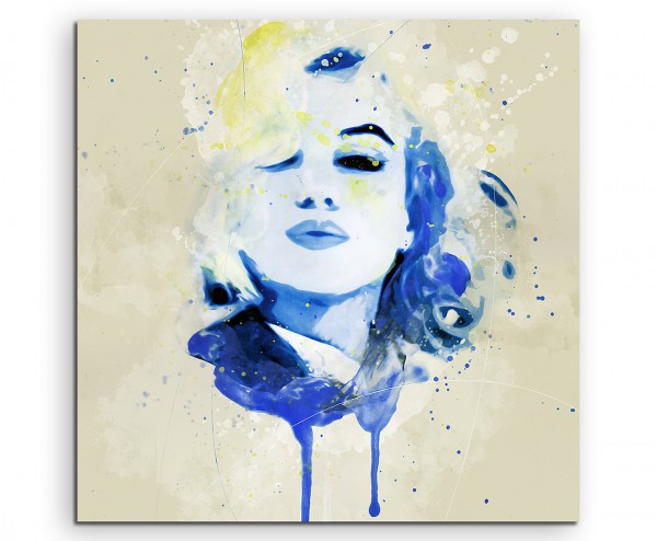 Marilyn Monroe IV Aqua 60x60cm Wandbild Aquarell Art