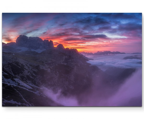 Sonnenaufgang in den Dolomiten - Leinwandbild