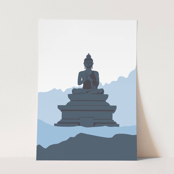 Große Buddhastatue Harmonie Illustration Modern Buddha