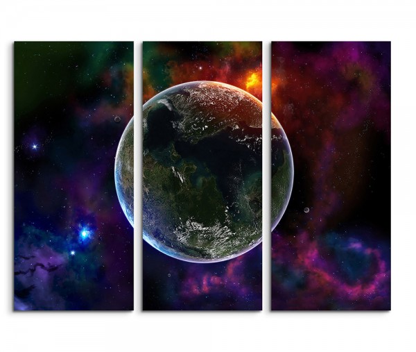 Planet and Nebula Fantasy Artr 3x90x40cm