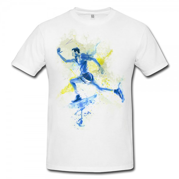 Running III Premium Herren und Damen T-Shirt Motiv aus Paul Sinus Aquarell