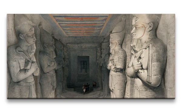 Remaster 120x60cm Interior of the Temple of Aboo Simbel Nubia Kunstvoll Pharao