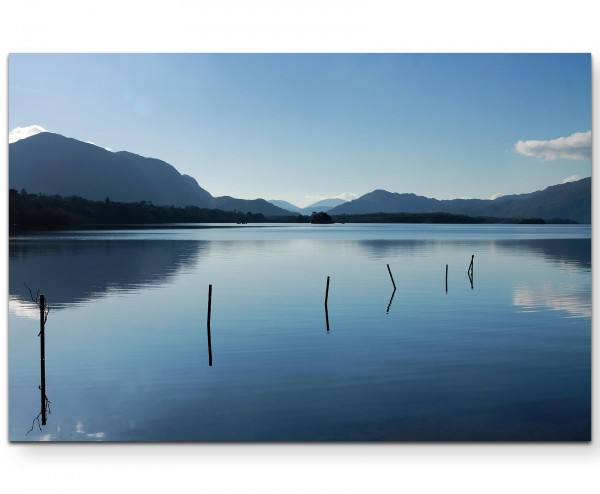 Naturfotografie  See mit Bergen Irland - Leinwandbild