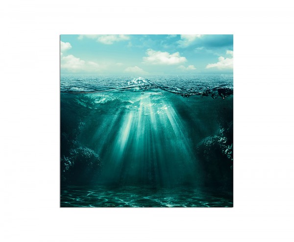 80x80cm Meer Wasser Unterwasser Sonnenstrahlen