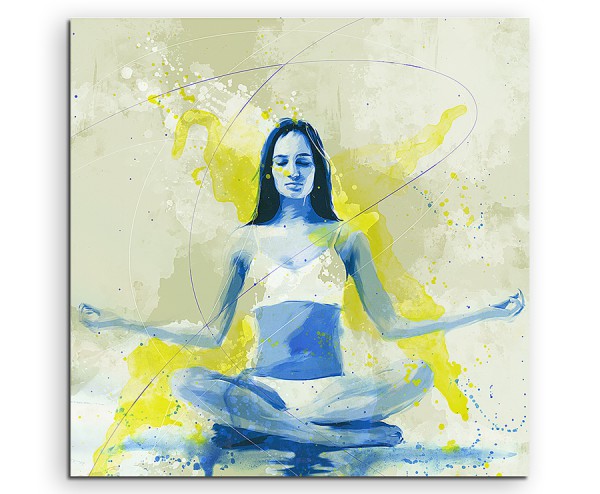 Yoga 60x60cm SPORTBILDER Paul Sinus Art Splash Art Wandbild Aquarell Art