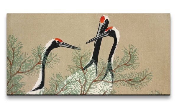 Remaster 120x60cm Traditionelle japanische Kunst Zeitlos Beruhigend Harmonie Kraniche