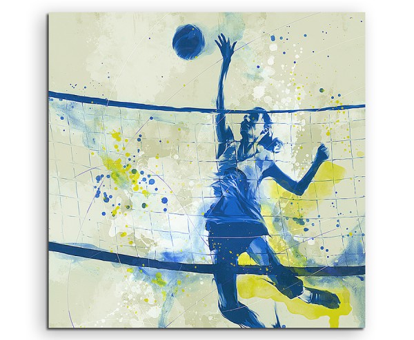 Volleyball 60x60cm SPORTBILDER Paul Sinus Art Splash Art Wandbild Aquarell Art