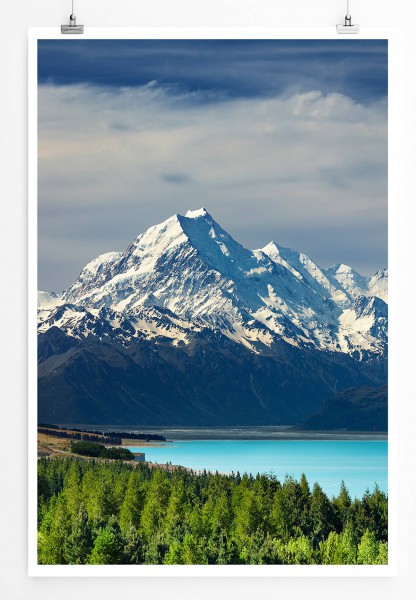 60x90cm Landschaftsfotografie Poster Alpen am See